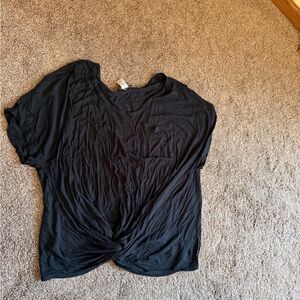 VENUS Black Twist Front Women's Tee
